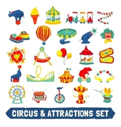 Set isolated objects theme circus Royalty Free Vector Image