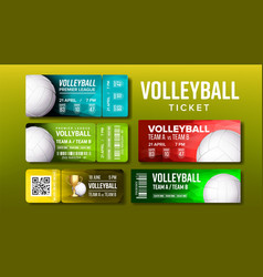 Stylish Design Volleyball Tickets Flyer Set