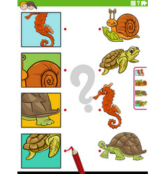 Match Cartoon Animals And Clippings Educational