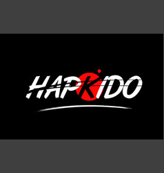 Hapkido Word Text Logo Icon With Red Circle Design