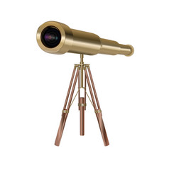 Old Telescope On White Background