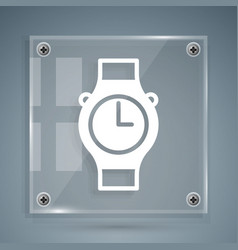 White Wrist Watch Icon Isolated On Grey