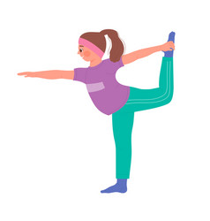 Active Little Girl Exercising Yoga