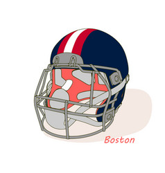 American Football Helmet With New England Patriots