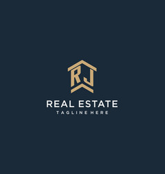 Initial Rj Logo For Real Estate With Simple