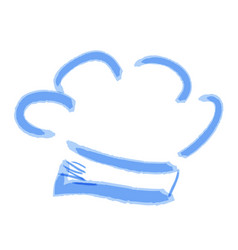 Sketch Of Blue Watercolor Chef Hat