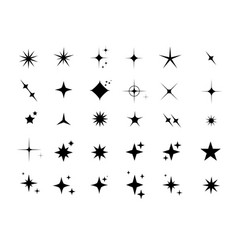 Minimalist Silhouette Star Icons Star Shape