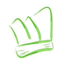 Sketch Of Green Watercolor Chef Hat