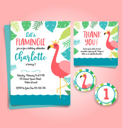 Flamingo Birthday Invitation Pool Party