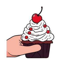 Hand Holding Gourmet Cupcake