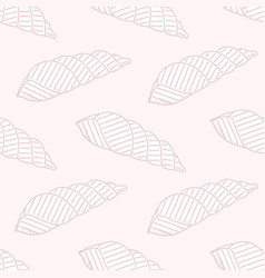 Line Seashells Seamless Pattern Sea Beach