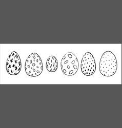 Set Of Spotted Dragon Or Dinosaur Eggs Black