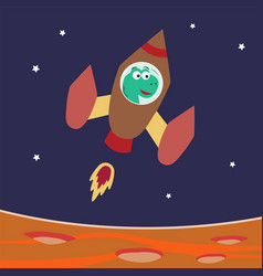 Dino Play With His Rocket Dinosaur In Outer Space