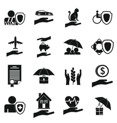 Insurance Icons Set Simple Style