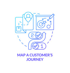 Map Customer Journey Blue Gradient Concept Icon