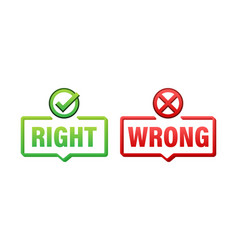 Right And Wrong Decision Concept Bubbles