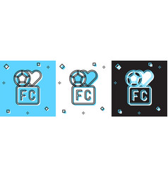 Set Fan Club Football Icon Isolated On Blue