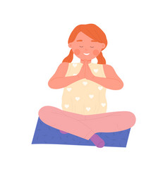 Smiling Little Girl In Meditation Pose