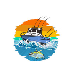 Tuna Fishing Boat Logo