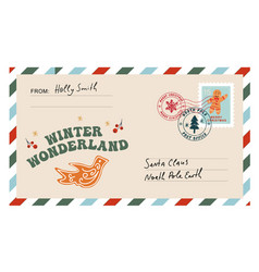 Christmas Envelope With Stamps Seals