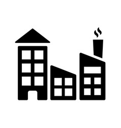 Building Company Factory Icon Black Graphics