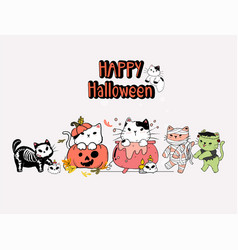 Cute Group Kitten Cat Halloween Costume Party