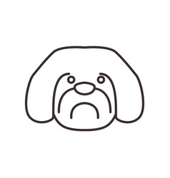 Dog Sad Line Icon Logo