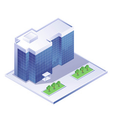 View Of Office Building Isometric