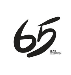 65 Year Anniversary Celebration Black Color