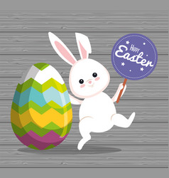 Rabbit With Easter Egg And Sticker Notice