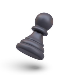 Realistic Black Pawn In Tilted Position