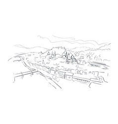 Salzburg Austria Europe Sketch City Line Art