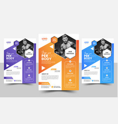 Set Of Fitness Training And Gym Flyer Template