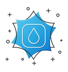 White Line Water Drop Icon Isolated On