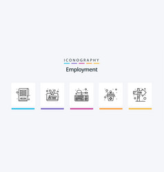 Employment Line 5 Icon Pack Including Work