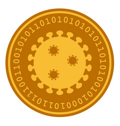 Flat Digital Covid-19 Coin Icon