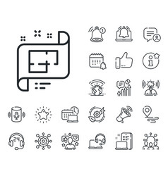 Architectural Plan Line Icon Technical Project