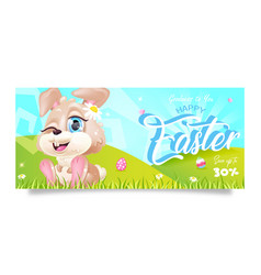 Happy Easter Sales Banner Flat Template Pascha