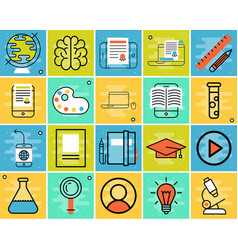 Online Learning Flat Design Distant Education