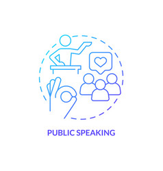 Public Speaking Blue Gradient Concept Icon