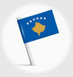 Kosovo Map Pin Flag 3d Realistic