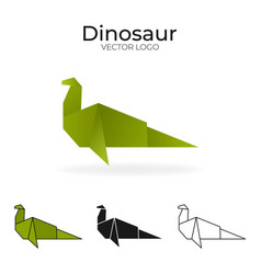 Origami Logo And Icon With Dinosaur