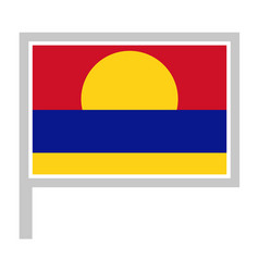 Palmyra Atoll Flag On Flagpole Icon