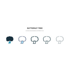 Butternut Tree Icon In Different Style Two