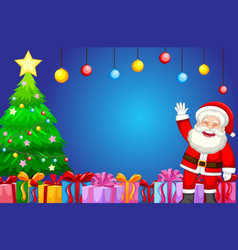 Cheerful Santa Claus Surrounded By Gifts