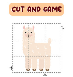 Cut And Glue Lama Educational Children Game