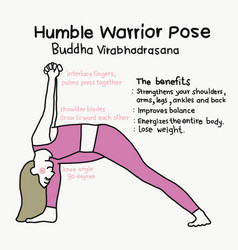 Humble Warrior Yoga Pose And Benefits Cartoon