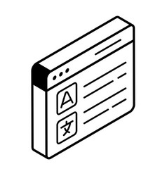 Modern Isometric Outline Icon Of Linguistic Websit