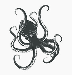 Ocean Octopus Or Sea Octopoda With Tentacles