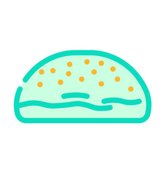 Spinach Bun Food Meal Color Icon